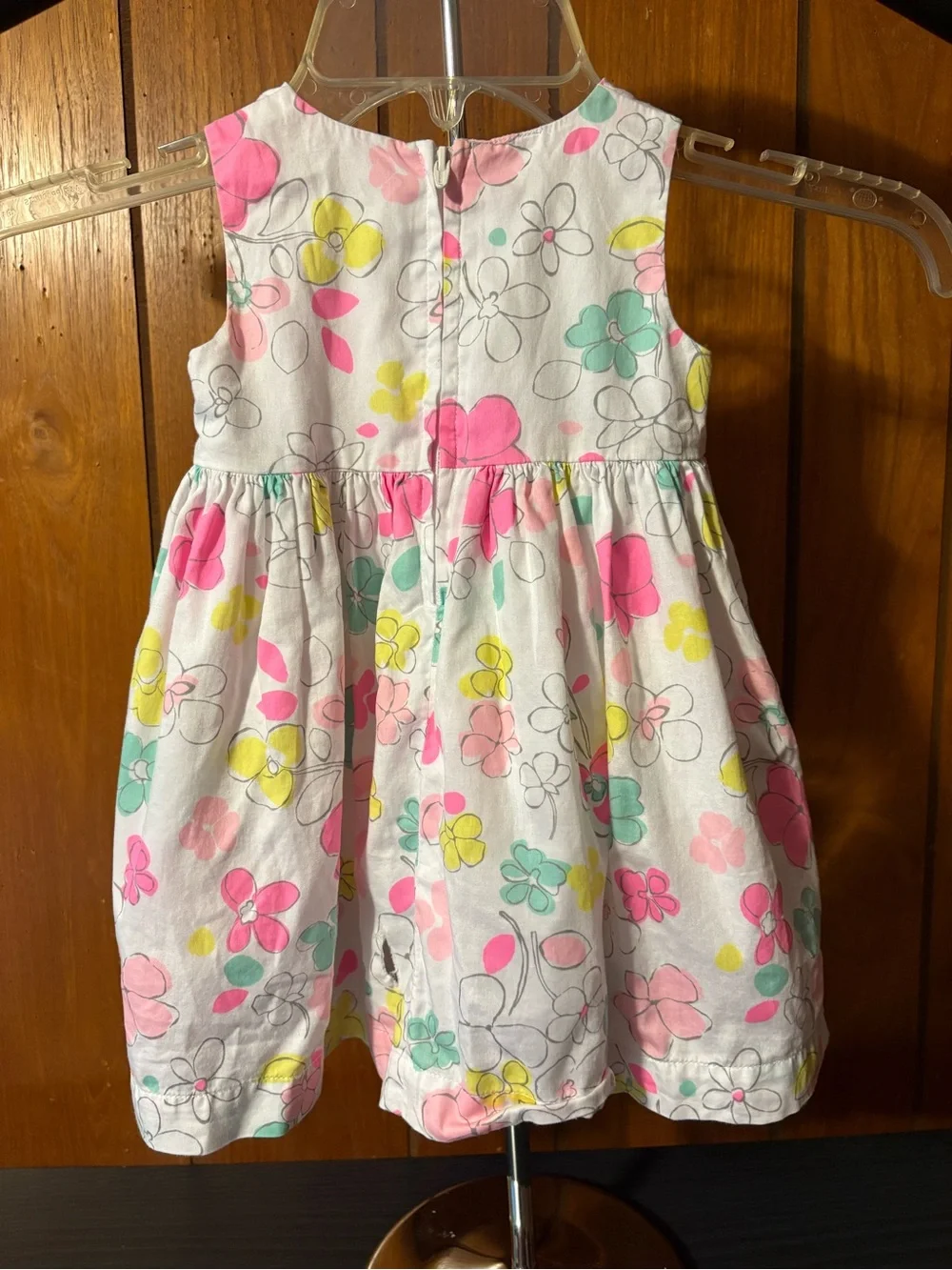 Carter's White Floral Casual Dress with Pink, Yellow & Mint Accents